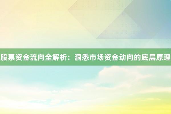 股票资金流向全解析：洞悉市场资金动向的底层原理