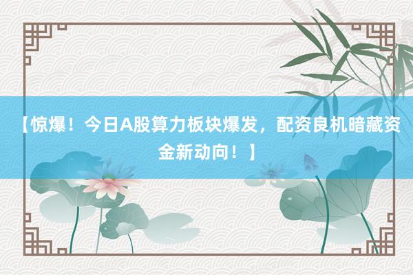 【惊爆！今日A股算力板块爆发，配资良机暗藏资金新动向！】