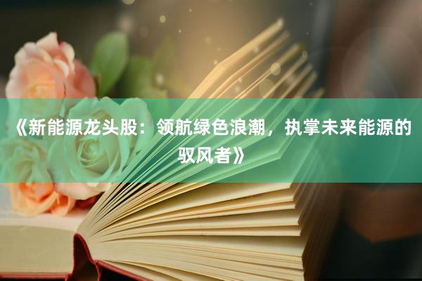 《新能源龙头股：领航绿色浪潮，执掌未来能源的驭风者》