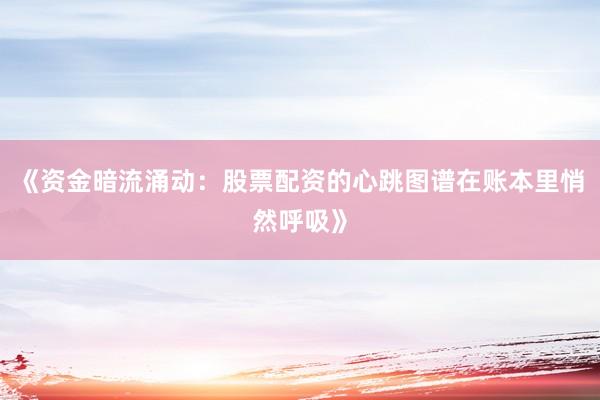 《资金暗流涌动：股票配资的心跳图谱在账本里悄然呼吸》