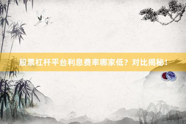 股票杠杆平台利息费率哪家低？对比揭秘！